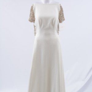 Pronovias Emery embellished crepe wedding gown